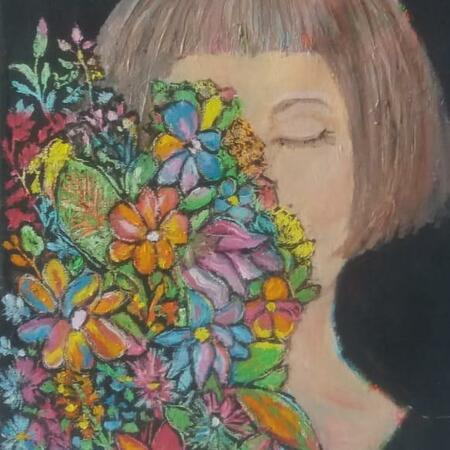 Mujer con flores